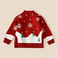 thumbnail image 5 of XAOWF Toddler Kids Girls Bulky Yarn Sweaters Thickened Cute Cartoon Christmas Graphic Long Sleeve Casual Knitwear Everyday Wear Relaxed Fit Versatile Tops 3-4 Years, 5 of 8
