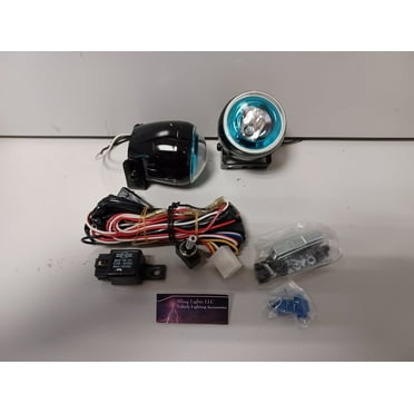 2.75in / 70mm Round Blue Bright Spot Fog Driving Projector Lights Lamps Kit