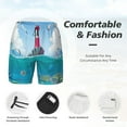 thumbnail image 5 of Haiem Lighthouse Sea Port Men'S Quick-Dry Swim Trunks: Comfortable Beach Shorts With Mesh Lining And Pockets - Ideal For Swimming And Sunbathing Large, 5 of 9