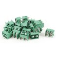 thumbnail image 1 of Unique Bargains 20 Pcs 300V 20A 2 Positions 7.62mm Pitch Pluggable Terminal Block Green, 1 of 1