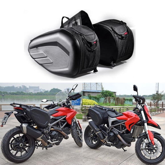 Motorcycle Saddlebags Waterproof Heat Resistant, 240 Cubic Inch Expansion Storage Side Bags, 4 Way Web Mounting System Crash Resistant, 22 Liter Capacity Touring Luggage Panniers