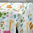 thumbnail image 4 of Cartoon Dog Crate Cover, Floral Background with Funny and Animals Giraffe Lion Monkeys and Butterflies, Easy to Use Pet Kennel Cover for Medium Large Dogs, 35" x 23" x 27", Multicolor, by Ambesonne, 4 of 6
