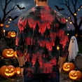 thumbnail image 4 of Domuza Halloween Henley Shirts for Men Novelty Spooky Graphics Casual Long Sleeve 3-Button Basic T-Shirt Comfy Soft Classic Fit Pullover M, 4 of 4