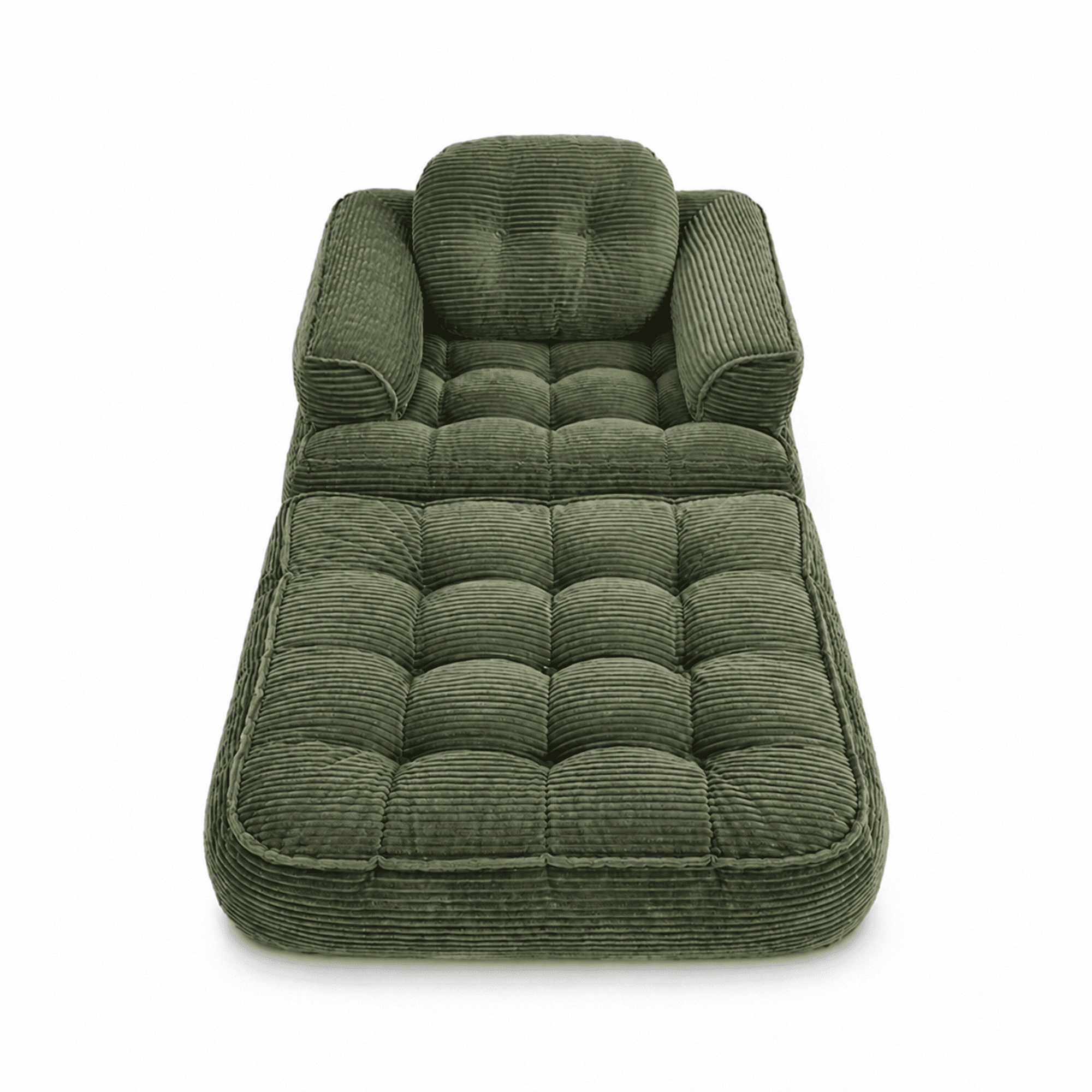 Leumius 70" Folding Sofa Bed,Convertible Single Sofa Bed with Armrest,2-in-1 Corduroy Boneless Foldable Bed with Pillows for Bedroom, Living Room, Homestay, Game Room,Dark Green