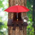 thumbnail image 3 of Wooden Cob Holder With Umbrella Squirrel Feeder Picnic Table Gift For, 3 of 5