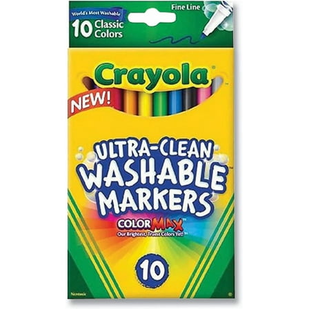 Ultra-Clean Washable Markers, Fine Line Multicolor, 10 Count