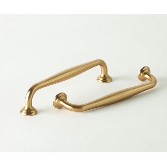 Tiradores para gabinete Lake & Loom Parkrose de 13 cm, latón cepillado, paquete de 2