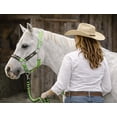 thumbnail image 3 of Nylon Horse Beaded Halter Nickle Plated Hardware w/ Lead Rope Tack Lime 606175LG, 3 of 5
