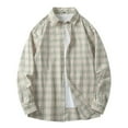 thumbnail image 1 of Blusa y camisa de manga larga con cuello vuelto, camisa informal a cuadros para hombre, blusa holgada juvenil de manga larga con cuello vuelto, blusa de poliéster para hombre, 1 of 7