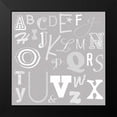 thumbnail image 2 of Lauren Gibbons 12x12 Black Modern Wood Framed Wall Art Titled - Kids Alphabet Gray, 2 of 5