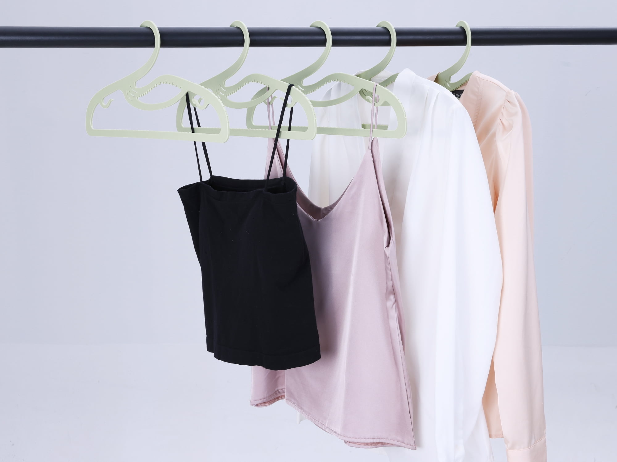 Unique Bargains Plastic Swan Non-Slip Space Saving Clothes Hangers 20 Pack Green
