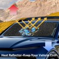 thumbnail image 6 of HUIACONG Blue Butterfly Blocks Heat & Sun Car Windshield Sun Shade for Large Vehicles Most Model Vehicles UV Reflective Foldable Automotive Sunshade, 6 of 7