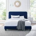 thumbnail image 2 of Modway Celine Channel Tufted Performance Velvet Queen Platform Bed in Navy, 2 of 9
