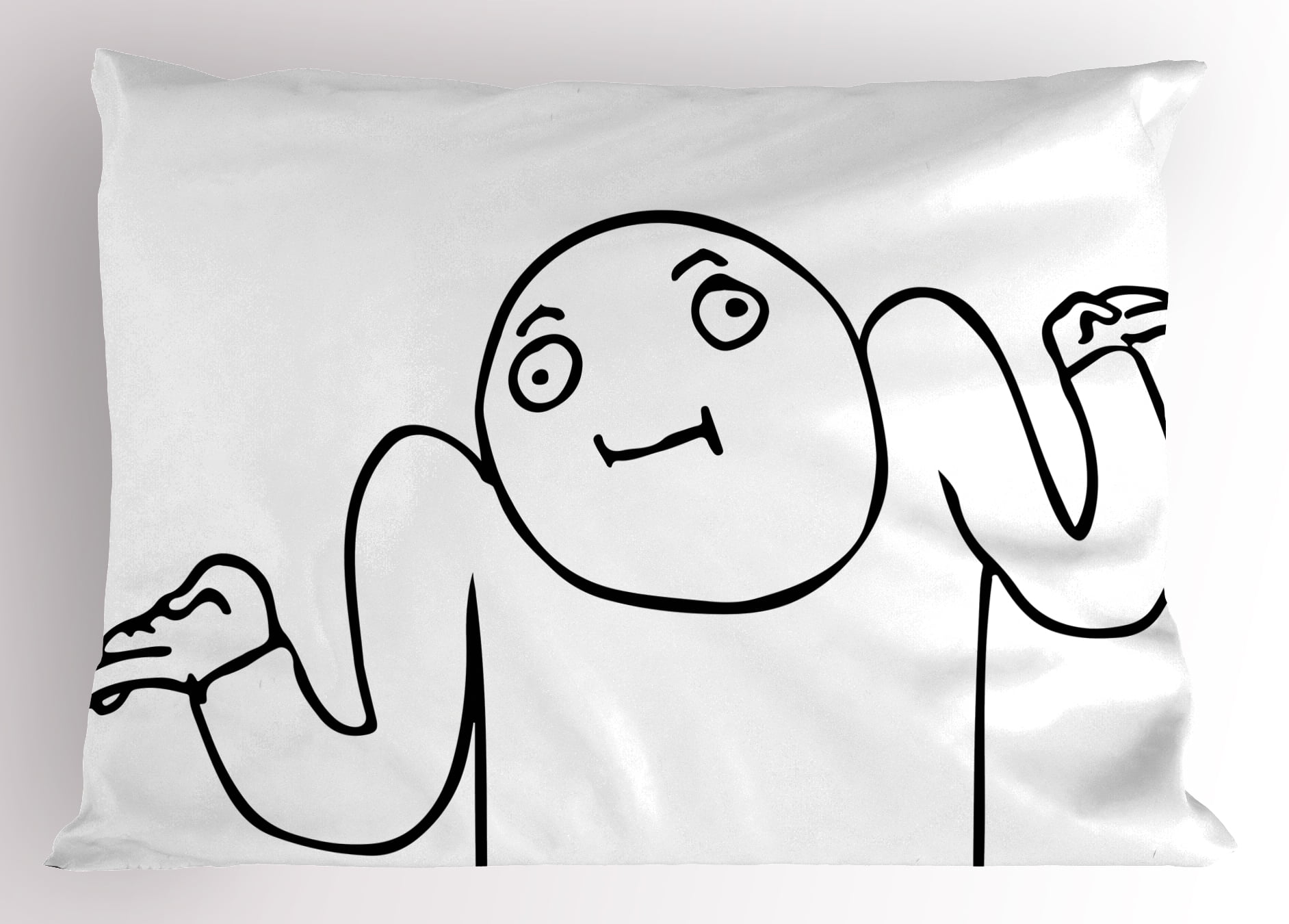 Humor Pillow Sham Whatever Guy Meme Confusion Gesture Label Creative