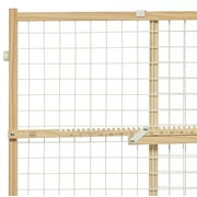 MidWest Homes for Pets Wire Mesh Pet Safety Gate, Pressure Mounted Dog Gate Measures 44 Inches Tall & Expands to 29-50 Inches Wide, Natural Wood & White Powder Coated Wire Mesh