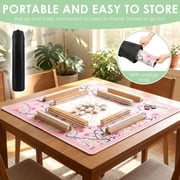 American Mahjong Mat with Rules, 31 Square Non-Slip Rubber Table Cover, Silent Noise-Reducing Gaming Mat for Mahjong, Card Games, Dominoes, Easy Storage Roll-Up Design