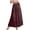 -B-Wine21, variant on FINALGANG Autumn Skirts For Women Solid Color Ruffled Hem Chiffon Long Skirt High Waist Stretch Flowy Bottom Design Durable Soft Fabric