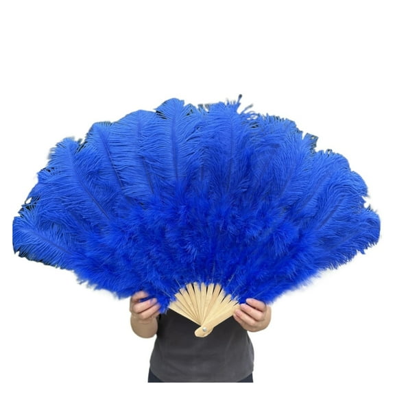 Handheld Feather Fan 100CM 130CM Feathers for Carnival Stage Performance Belly Dance 13 Bone Crafts Fanv
