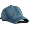 thumbnail image 4 of Vintage Distressed Jean Hat, Light Acid Washed Denim, Adjustable Clip for Universal Fit, 4 of 6