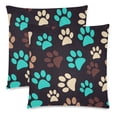 thumbnail image 2 of MKHERT Colorful Paw Prints Throw Pillowcase Pillow Cover Cushion Couver 18x18 inch, Set of 2, 2 of 3