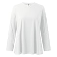 thumbnail image 4 of Fiaer Women T Shirts Loose Fit Long Sleeve Tshirts Crew Neck Plus Size Casual Comfort Drop Shoulder Fall Tops White XXL, 4 of 5