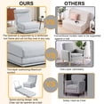 thumbnail image 6 of Folding Sofa Bed Single with Pillow, Floor Lazy Sofa, Leisure Sofa Chair, Folding Upholstered Couch Bed with Adjustable Backrest, for Living Room/Guest Room/ Office, Easy to Store, Light Grey-Blue, 6 of 9