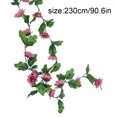 thumbnail image 2 of Guirnalda de girasol artificial de 18 cabezas, simulación de flor, vid, colgante de pared, plástico, flor falsa, ratán, rosa Jumpingount HA8325-02B, 2 of 6