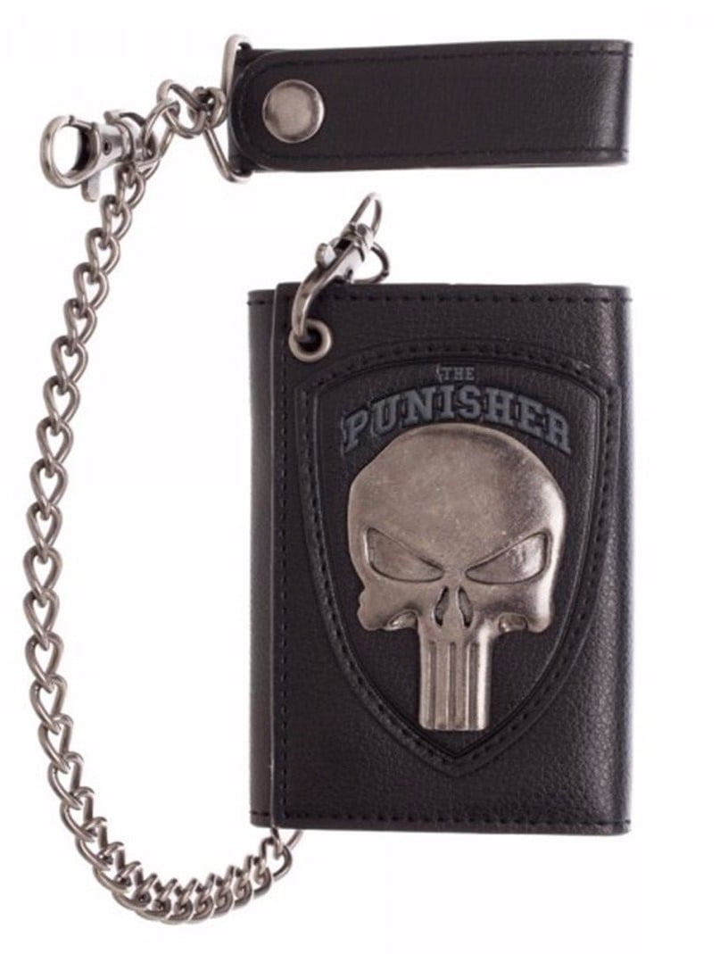 Hot Marvel Comics Punisher Skull Logo Bifold Leather Wallet Purse Gift US Seller 