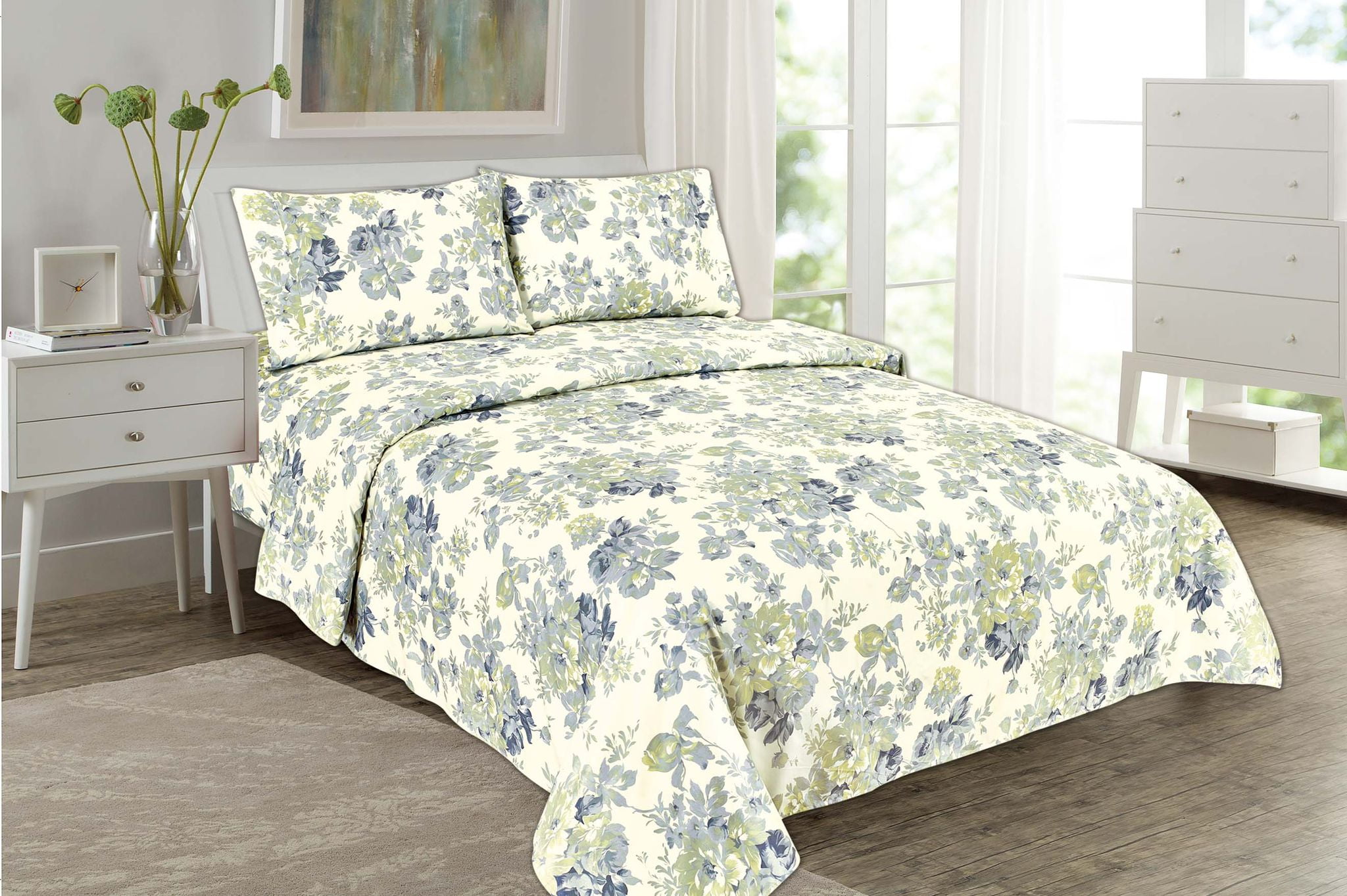 2500 Royal Printed Bamboo Collection Bed Sheet Set