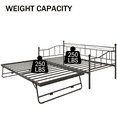 thumbnail image 6 of SESSLIFE Metal Daybed with Adjustable Trundle, Twin Size Daybed with Twin Size Pop Up Trundle Bed, Heavy-Duty Sofa with Portable Folding Trundle Bed for Bedroom Living Room, Black, 6 of 8