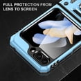 thumbnail image 4 of Allytechgroup for Samsung Galaxy Z Fllip 6 with Rotating Ring Kickstand [Camera slide Lens Protector Cover] Soft TPU Hard Back Shell Magnetic Stand Heavy Duty Military Grade Shockproof Case,Lightblue, 4 of 7