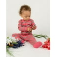 thumbnail image 4 of Leveret Kids Footed Cotton Pajama Striped Rose and Antler 4 Year, 4 of 4