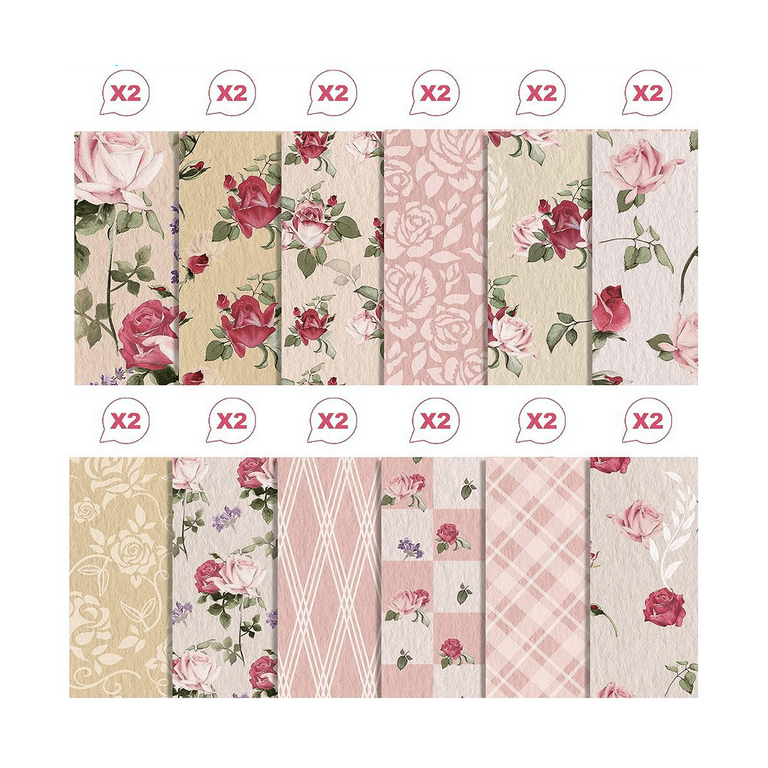 SBB781 Double Sided Single Sheet Romantic Journal Corner with Flowers –  Miniature Luxuries & Papers