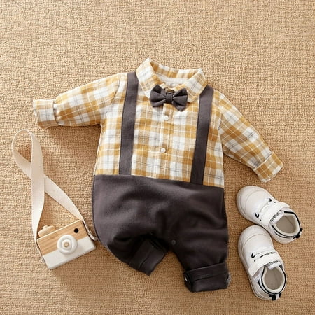 

DDWD baby jumpsuit strap out-of-the-way clothes ins gentleman baby British Harbin cotton-padded climbing suit generation of hair