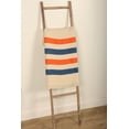 thumbnail image 3 of University of Florida Stripe Woven Throw - Creme blanket with Orange & Blue Stripes - 100% Cotton Made in the USA (73x48), 3 of 6