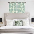 thumbnail image 3 of Green Floral Silhouette Kitchen Curtains Window Panels, Spring Farmhouse Vintage Flowers Insulated Window Treatment Curtain, Grommet Curtains for Bedroom/Living Room/Bathroom, 2 Piece 42"Wx45"L, 3 of 8
