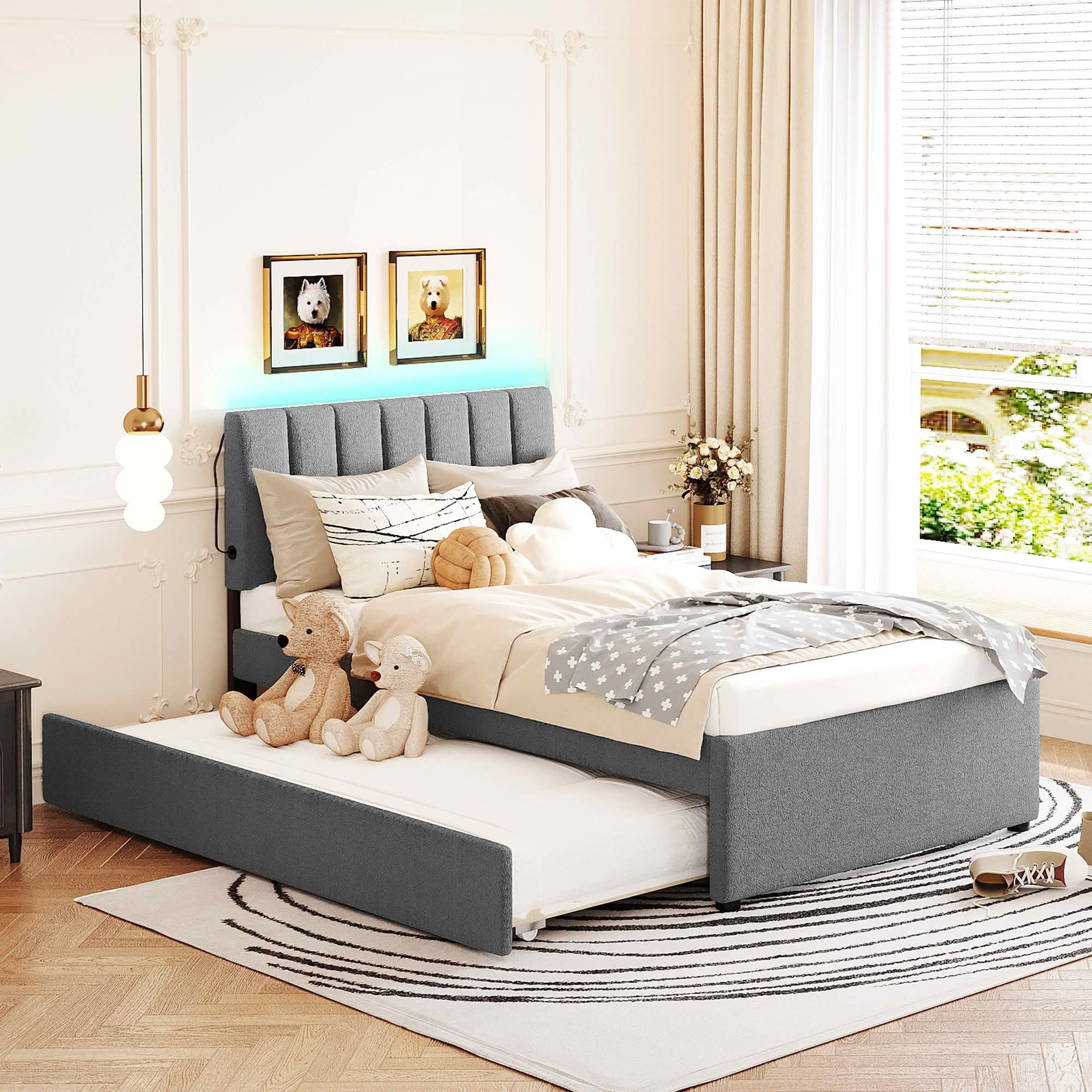 MAYEERTY Sturdy MDF & Particle Board Bed Frame with Extra Sleeping Space & Easy Assembly