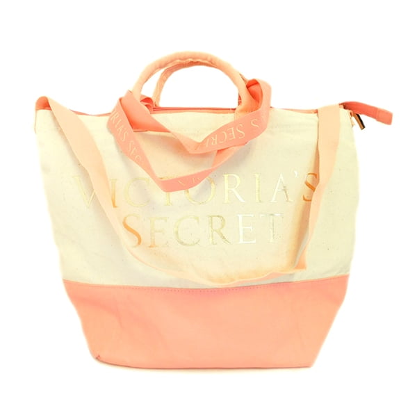 pink tote bag with zipper