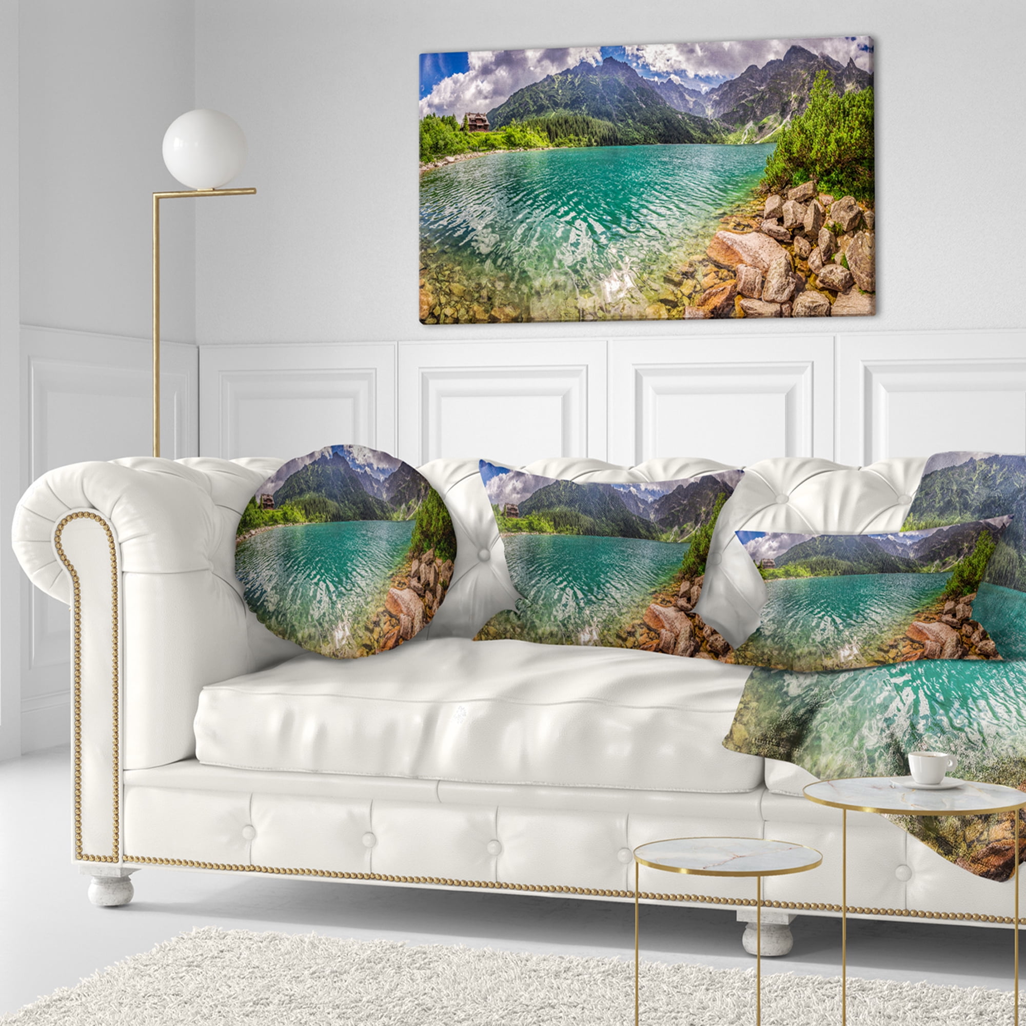 Designart Lake in Tatra Mountains Poland - Seashore Throw Pillow - 12x20