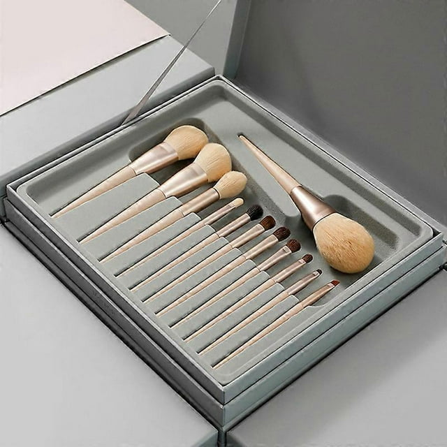 12Pcs Professional Makeup Brush Set Super Soft Elastic Comfortable Morandi Color Cosmetic Brush Set Morandi Color + Box