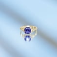thumbnail image 6 of Rosec Jewels Asscher Cut Lab Grown Blue Sapphire Solitaire Ring, Celtic Knot Ring - 8 mm, 14K Yellow Gold, US 5.50, 6 of 9