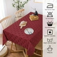 thumbnail image 6 of Table Cloth Leaf Pattern Jacquard Stain Proof Waterproof Wrinkle Resistant Tablecloths for Rectangle Tables Damask Tablecloths for Parties Holiday Picnic, Rectangle 52"x 70" Wine Red, 6 of 6