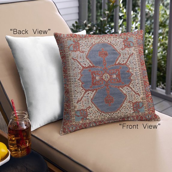 Ahgly Company Outdoor Square Mid-Century Modern Throw Pillow, 18 inch by 18 inch