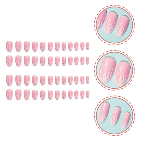 LEORX 48Pcs Plastic Full Coverage Nails for DIY Enthusiasts Nail Art at Home Use
