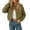 Army Green, variant on HOWPAY Barn Jackets for Women Cropped Button down Oversized Lapel Collar Long Sleeve Coats Vintage Solid Color Casual Outerwear with Pockets Fall Winter Clothes Army Green L
