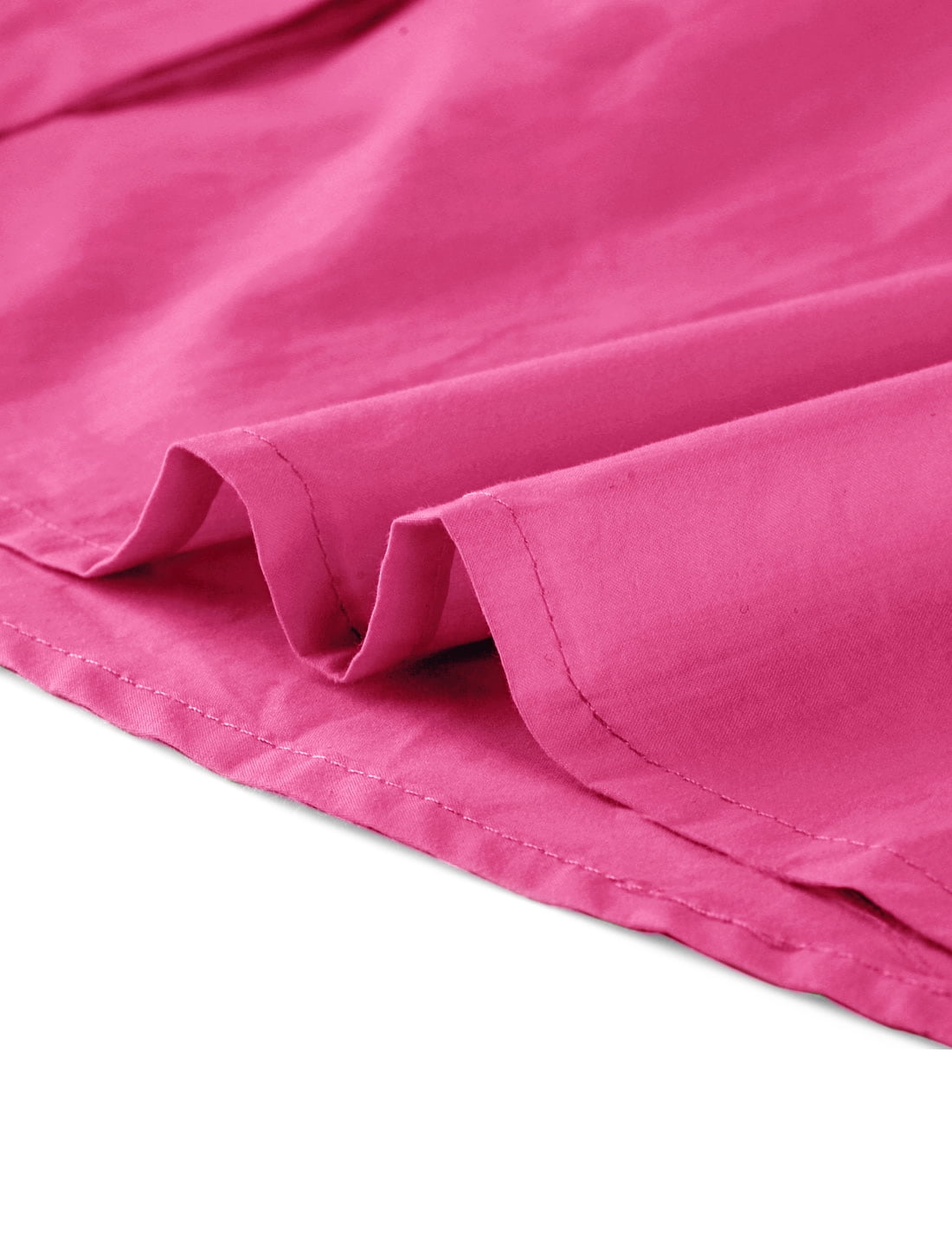 DARING DIVA Elegant Collar Flare 3/4 Sleeve Button Mini Shirt Dress L Fuchsia