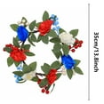 thumbnail image 3 of PALIFEUR 4th of July Wreath for Front Door, 13.78 Inch Patriotic Wreaths, Artificial Floral Spring Wreaths Decorations for Memorial Day Independence Day Veterans Day, Red Blue White, 3 of 6