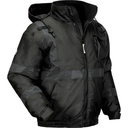 Ergodyne unisex adult Non-certified Hi-vis - Non Certified Hi Vis Bomber Jacket Quilted, Black, 5X-Large US
