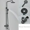 thumbnail image 4 of Black Stainless Steel Bathroom Shower Set Mixer Tap Rain Head Bathtub Hand Spray, 4 of 14