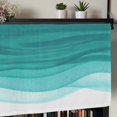 thumbnail image 5 of Ombre Turquoise Waves Rod Pocket Curtain Valance, Abstract Art Gradient Modern Farmhouse Window Valance for Living Room, Bedroom, Kitchen 42"W x 12"L, 5 of 9
